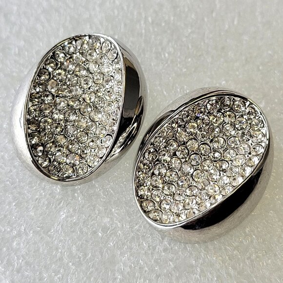 Silver Tone Crystal Fashion Earrings - Picture 1 of 13